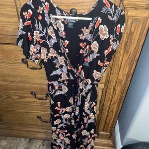 Flower Romper w/ a dress flow in the back